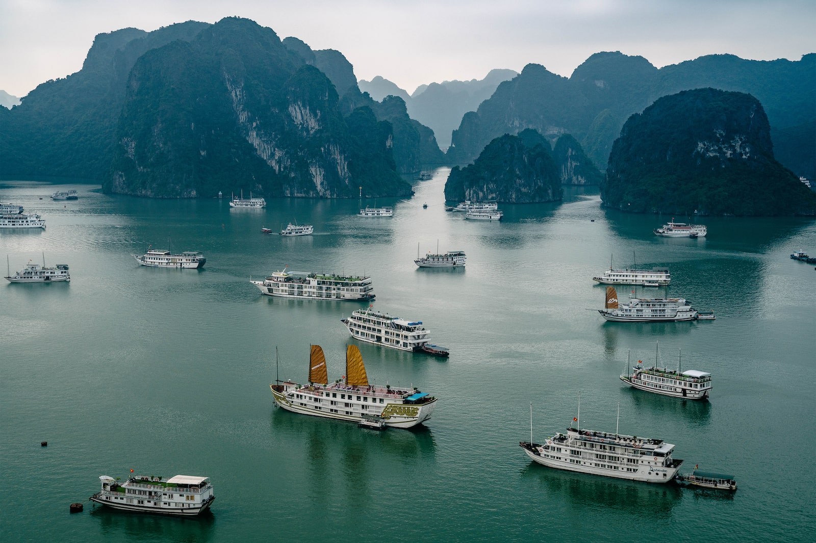 Aerial view of Ha Long Bay